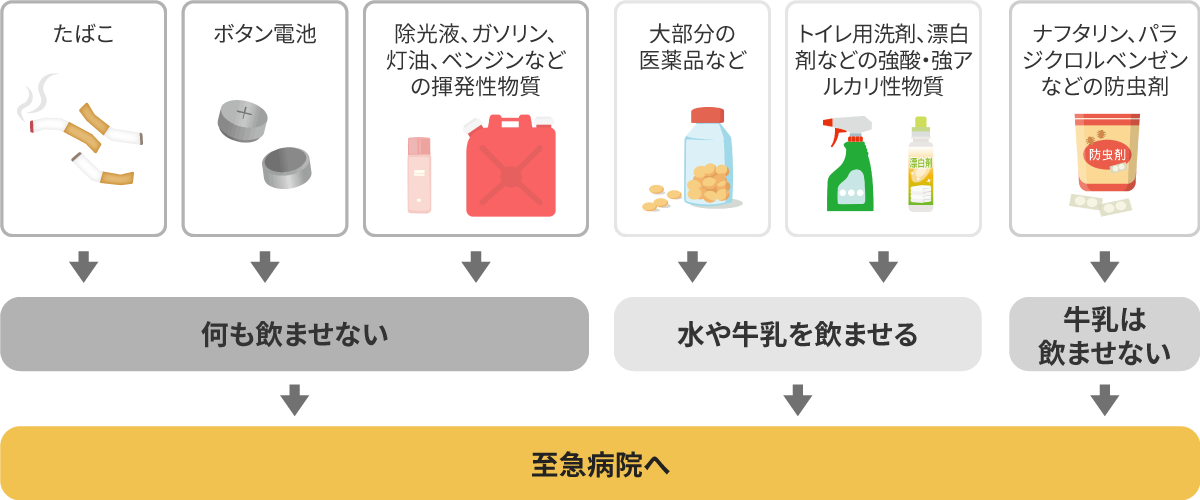 誤飲したものと対処法